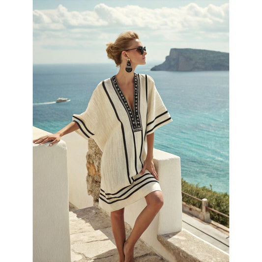 Mexican Tunic Dress – Coastal Mist