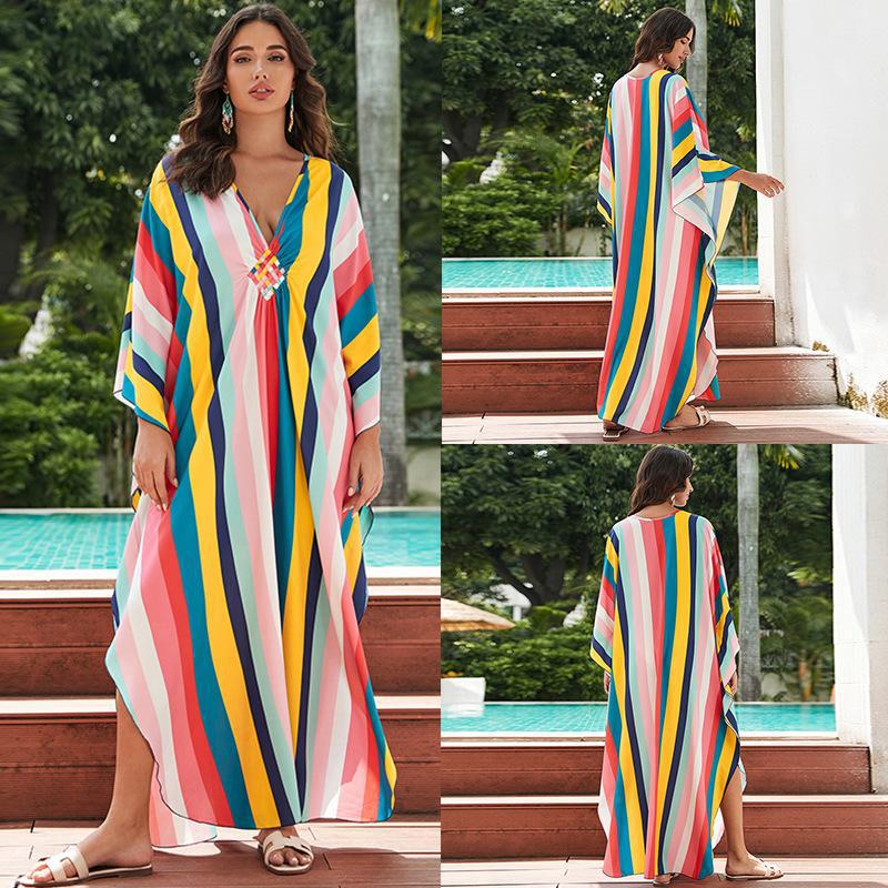 Colorful Woven Beach Kaftan