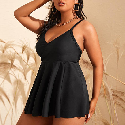 One Piece V-Neck Swimsuit
