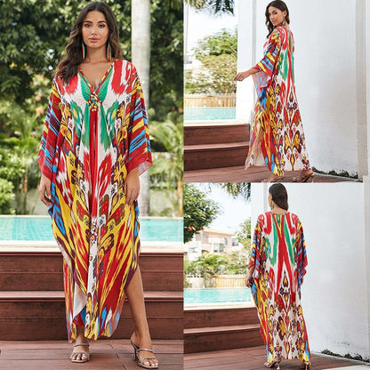 Colorful Woven Beach Kaftan