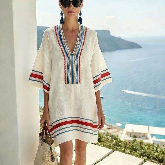 Mexican Tunic Dress – Ocean Breeze
