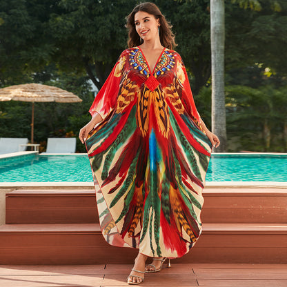 Colorful Woven Beach Kaftan
