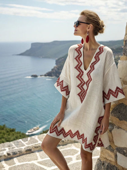 Mexican Tunic Dress – Ocean Breeze