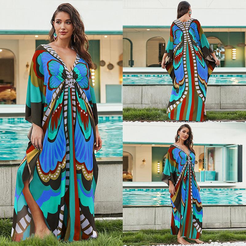 Colorful Woven Beach Kaftan
