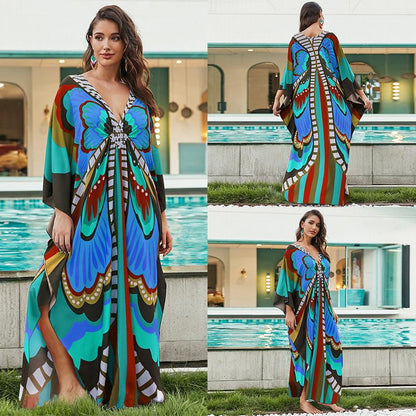 Colorful Woven Beach Kaftan