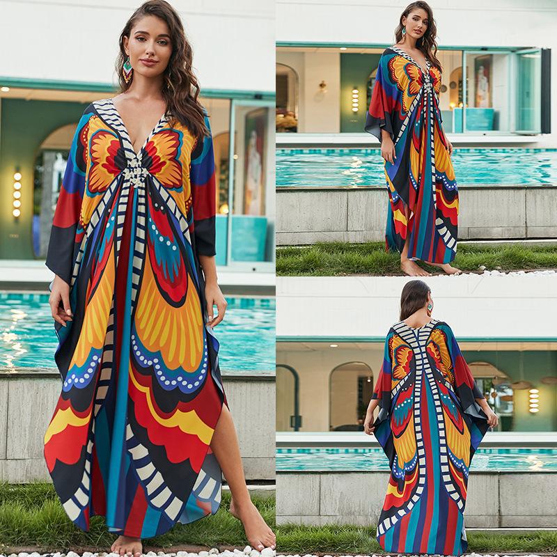 Colorful Woven Beach Kaftan