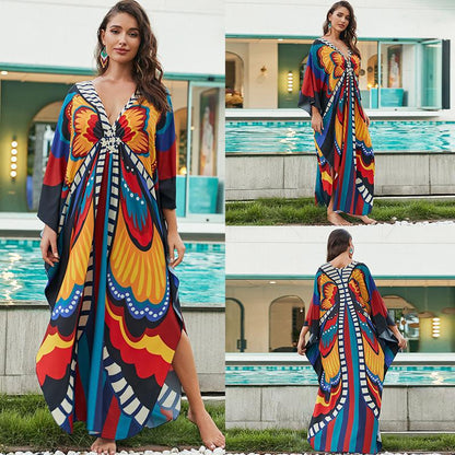 Colorful Woven Beach Kaftan