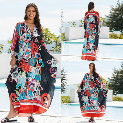 Colorful Woven Beach Kaftan
