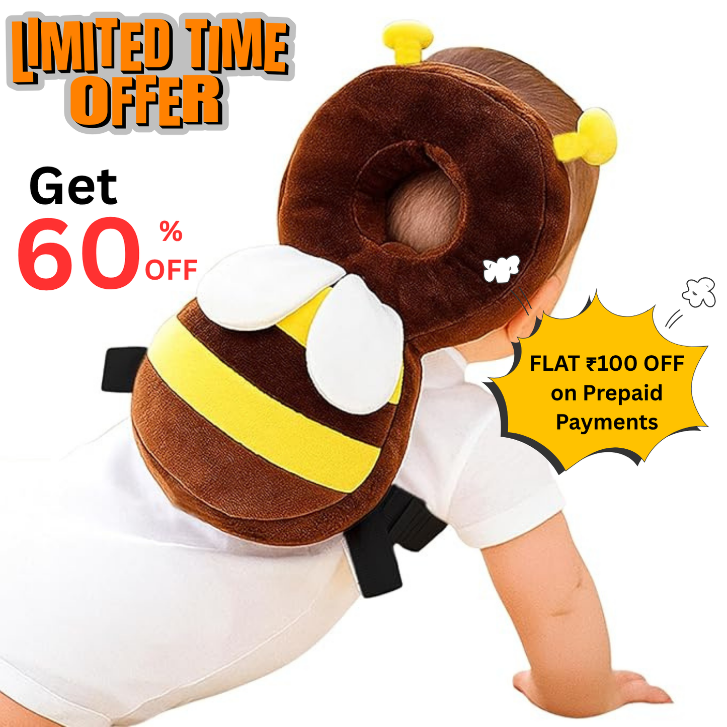 Bee Design Baby Head Protector Cushion