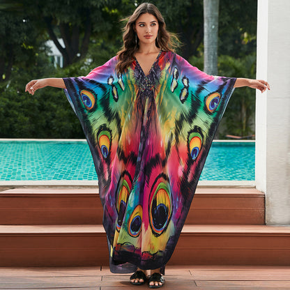 Colorful Woven Beach Kaftan