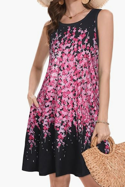 Boho Floral Print Sleeveless Sundress