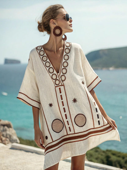 Mexican Tunic Dress – Aqua Flow