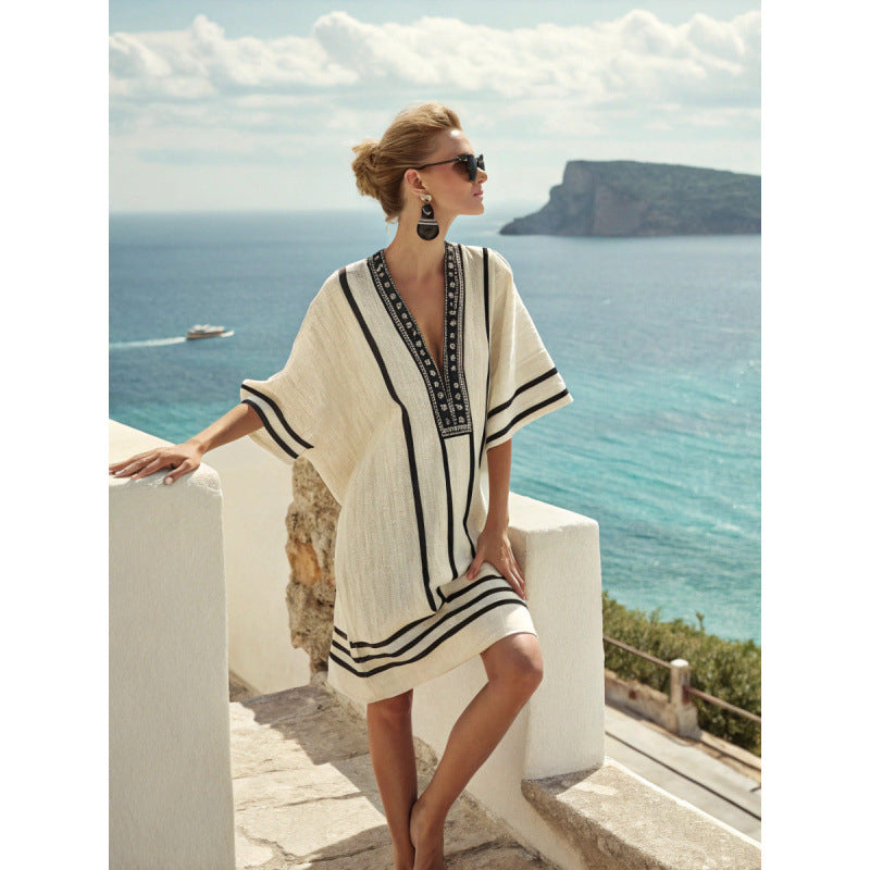 Mexican Tunic Dress – Coastal Mist