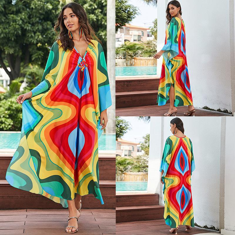 Colorful Woven Beach Kaftan
