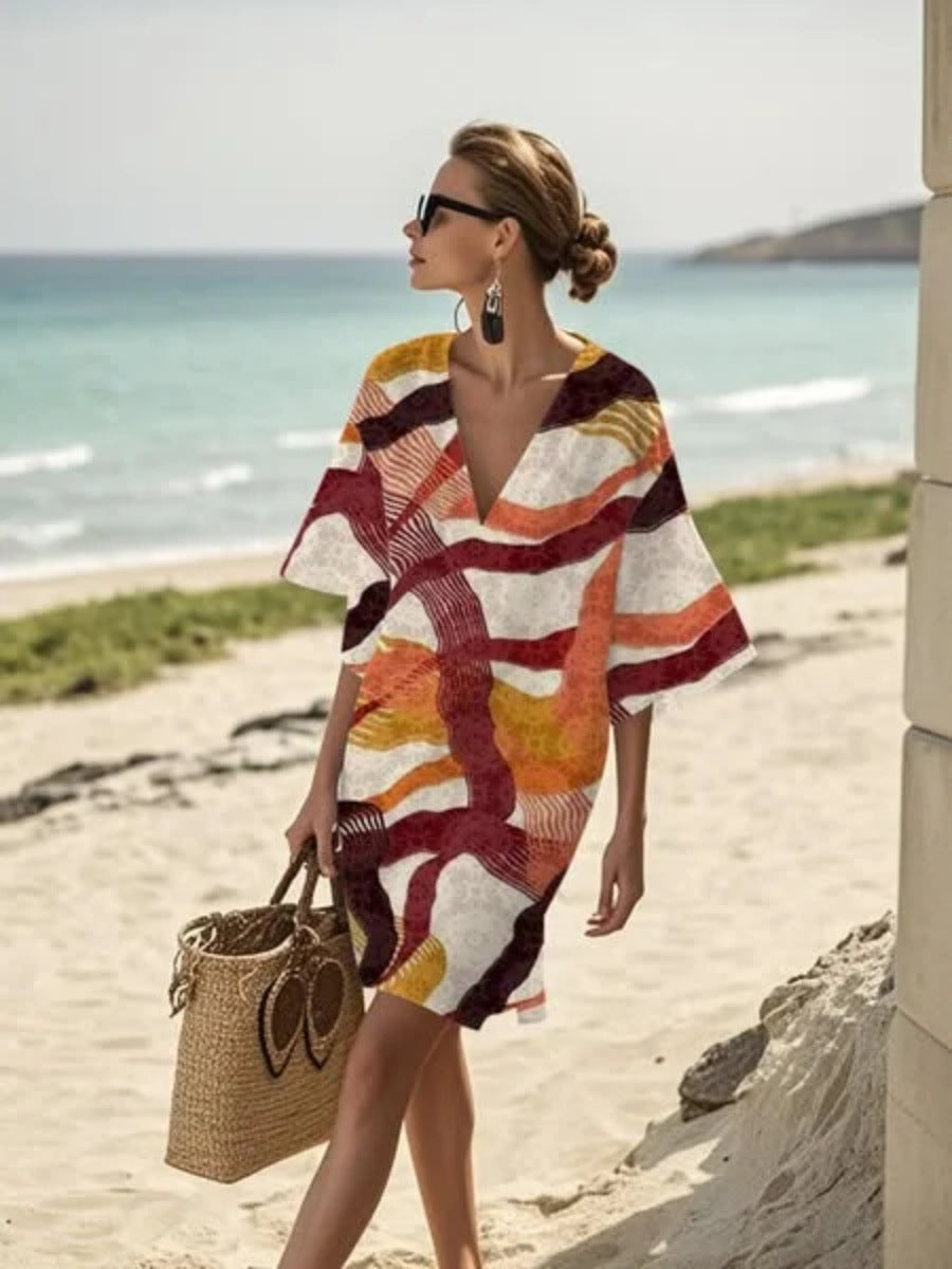 Mexican Tunic Dress – Aqua Flow