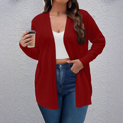 Solid Color Cardigan Women Elegant Simple Versatile Coat