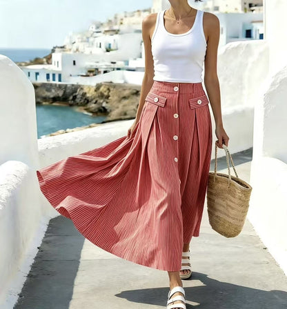 Striped High-Waisted Skirt